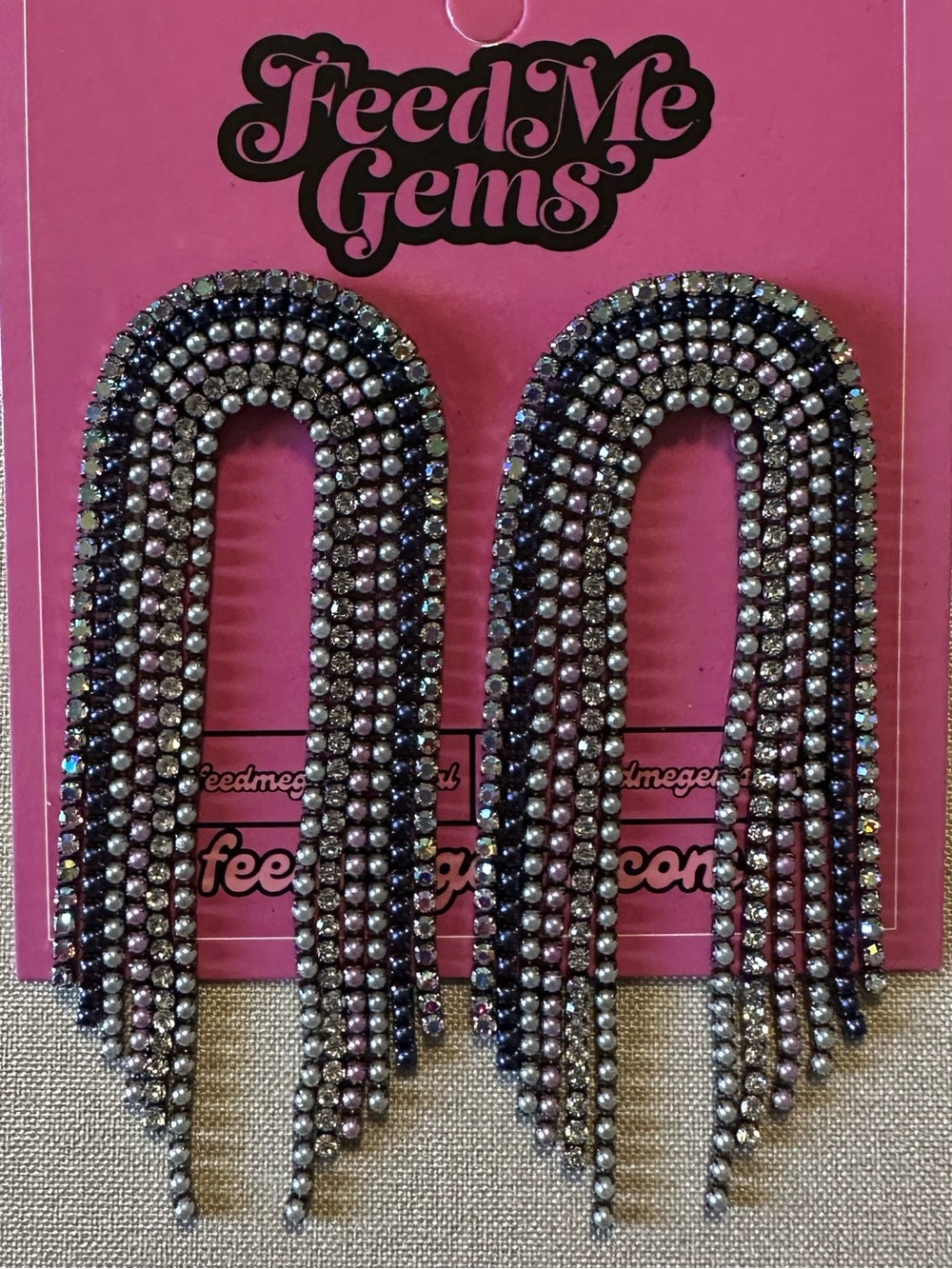 NWT Feed Me Gems OG Muted Pastel Gunmetal Rainbows